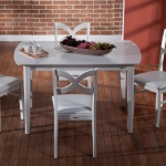 Beyaz Ahşap İstikbal Masa Sandalye Yemek Takımı 2016