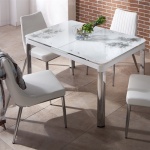 Beyaz Camlı Bellona Mutfak Masa ve Sandalye Takımı