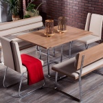 Kahverengi Metal Ayaklı İstikbal Masa Sandalye Yemek Takımı 2016