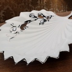 Beyaz Çiçekli dekoratif tabak ve kase modeli