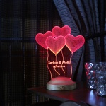 Kalpli sevgililer günü dekoratif gece lambası