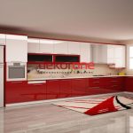 Parlak Kırmızı 2018 Mutfak Dolabı Modeli